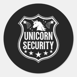 Unicorn Security Birthday Halloween Costume Kids B Classic Round Sticker