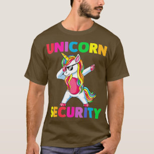 Unicorn Security Funny Birthday Girl Gifts Dad Mum T-Shirt