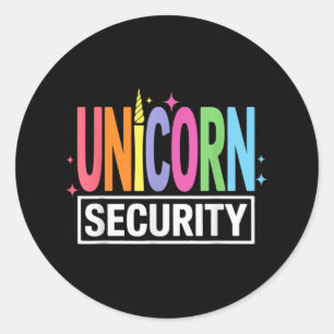 Unicorn Security Halloween Dad Mum Brother Costume Classic Round Sticker