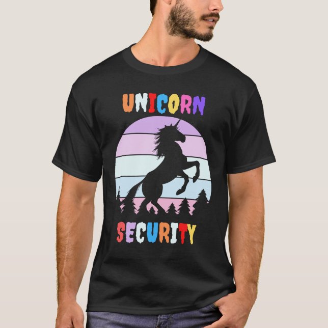 Unicorn Security Halloween Fun T-Shirt (Front)