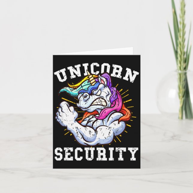 Unicorn Security - Manly Muscular Unicorn Lovers  Card (Front)