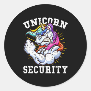Unicorn Security - Manly Muscular Unicorn Lovers  Classic Round Sticker