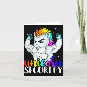 Unicorn Security Squad Muscle Tee Funny Dad Brothe Card