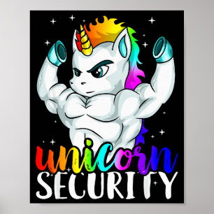 Unicorn Security Squad Muscle Tee Funny Dad Brothe Poster