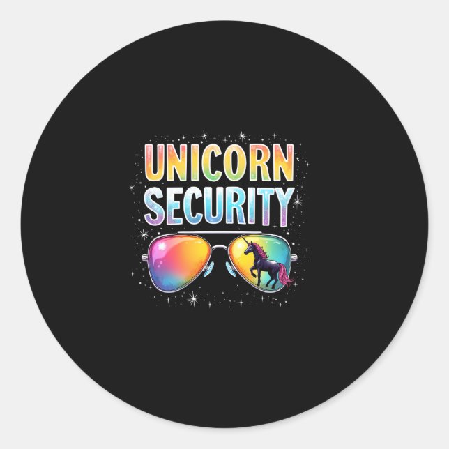 Unicorn SECURITY Unicorn Long Sleeve T-Shirt Classic Round Sticker (Front)