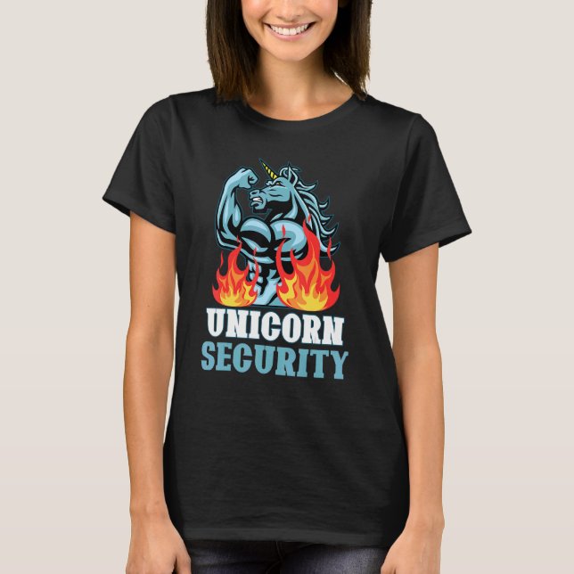 Unicorn Security   Unicorns Rainbow   Graphic T-Shirt (Front)