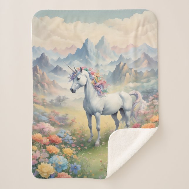 Unicorn Sherpa Blanket (Front)