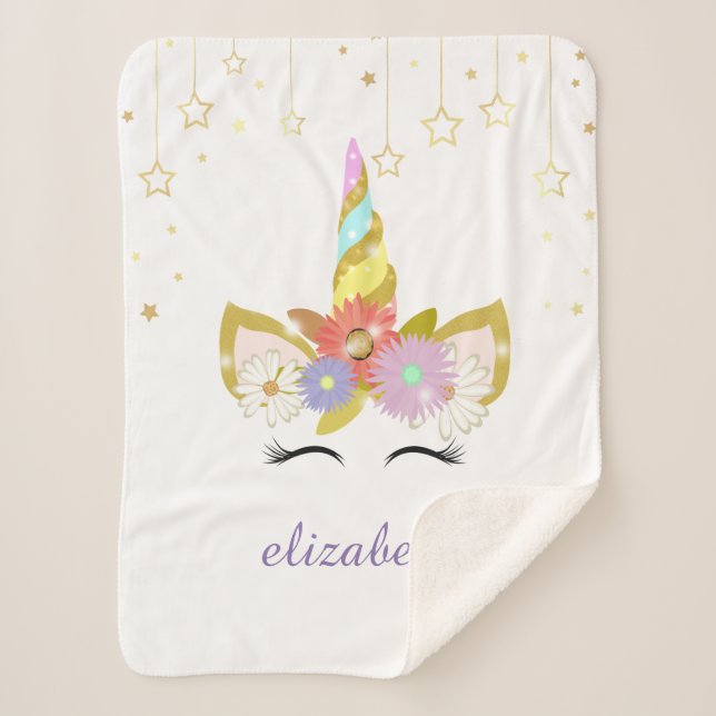 Unicorn Sherpa Blankets (Front)