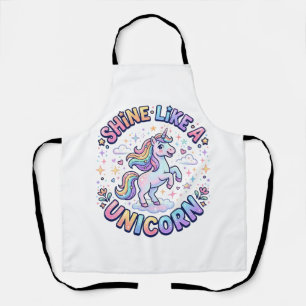 Unicorn Shine Like a Unicorn Graphic Design T-Shir Apron