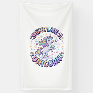 Unicorn Shine Like a Unicorn Graphic Design T-Shir Banner