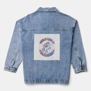 Unicorn Shine Like a Unicorn Graphic Design T-Shir Denim Jacket