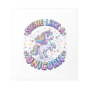 Unicorn Shine Like a Unicorn Graphic Design T-Shir Notepad