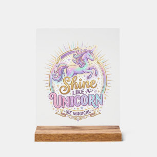 Unicorn Shine Like a Unicorn POD Ready Marketplace Acrylic Sign
