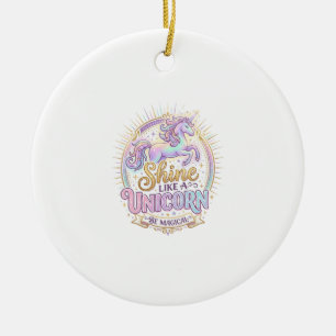Unicorn Shine Like a Unicorn POD Ready Marketplace Ceramic Tree Decoration