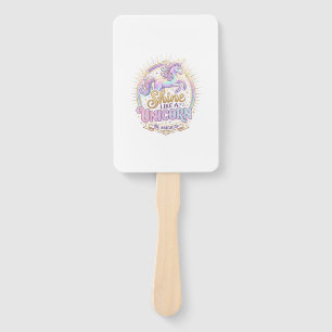 Unicorn Shine Like a Unicorn POD Ready Marketplace Hand Fan