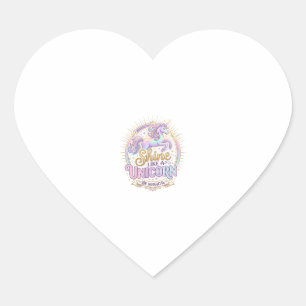 Unicorn Shine Like a Unicorn POD Ready Marketplace Heart Sticker