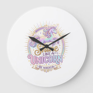 Unicorn Shine Like a Unicorn POD Ready Marketplace Large Clock