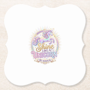 Unicorn Shine Like a Unicorn POD Ready Marketplace Paper Coaster