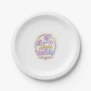 Unicorn Shine Like a Unicorn POD Ready Marketplace Paper Plate