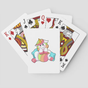 Unicorn Shy with Pillow Playing Cards