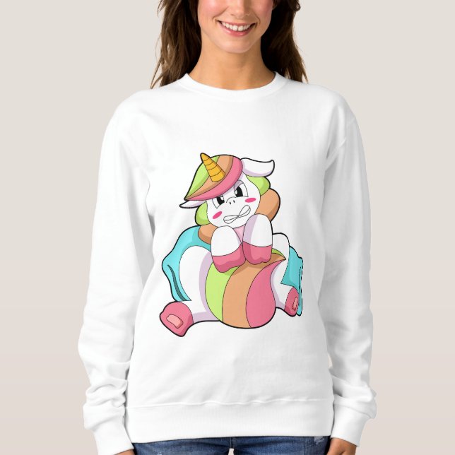 Unicorn Shy with Pillow Sweatshirt (Front)
