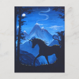 Unicorn silhouette postcard