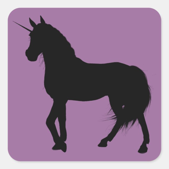 Unicorn Silhouette Square Sticker (Front)