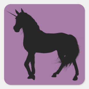 Unicorn Silhouette Square Sticker