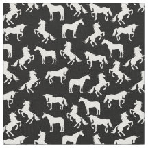 Unicorn Silhouettes Black and White