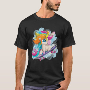 Unicorn Skateboarding Shirt Girls Women Skateboard