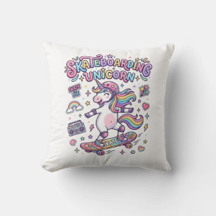 Unicorn Skateboarding Unicorn Bold Typography Shir Cushion