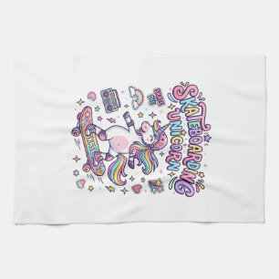 Unicorn Skateboarding Unicorn Bold Typography Shir Tea Towel