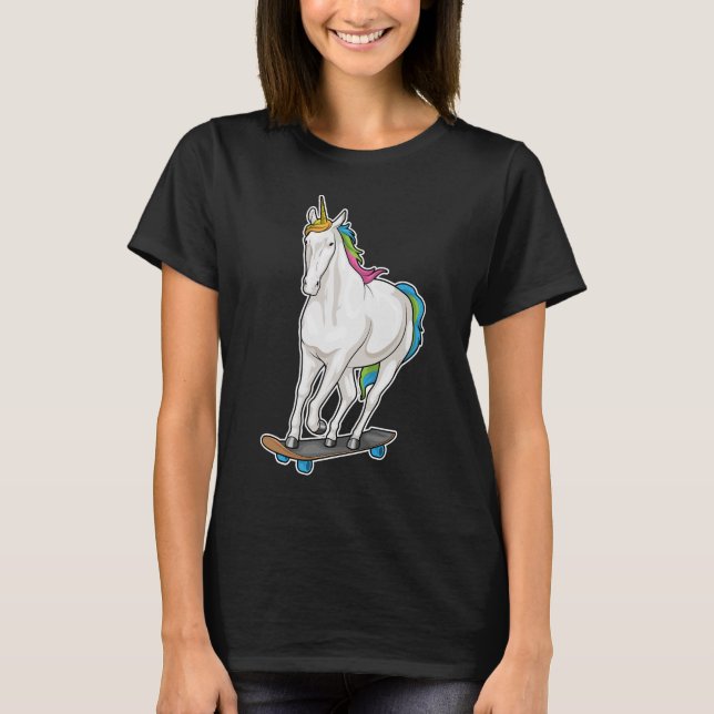 Unicorn Skater Skateboard T-Shirt (Front)