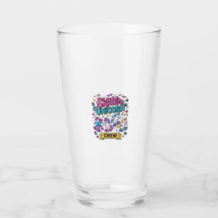Unicorn Skater Unicorn Crew Retro Style Print on D Glass