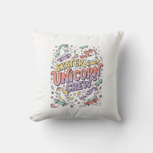 Unicorn Skater Unicorn Crew Whimsical Zazzle Desig Cushion