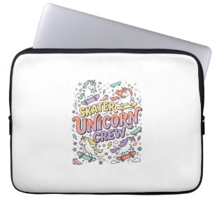 Unicorn Skater Unicorn Crew Whimsical Zazzle Desig Laptop Sleeve