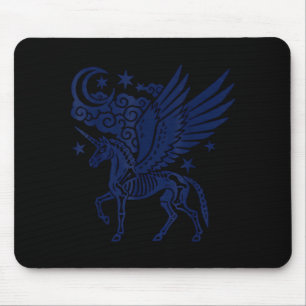 Unicorn skeleton halloween gothic spooky for men mouse pad