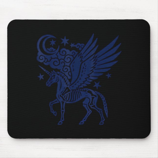 Unicorn skeleton halloween gothic spooky for men mouse pad (Front)