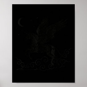 Unicorn skeleton halloween gothic spooky for men poster