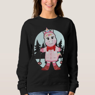Unicorn Skiing Ski Skier Skiers Winter Sport Vacat Sweatshirt