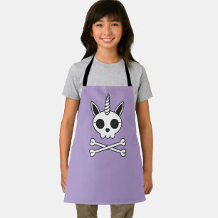 Unicorn Skull and Crossbones Apron
