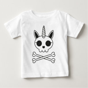 Unicorn Skull and Crossbones Baby T-Shirt