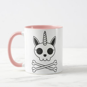 Unicorn Skull and Crossbones Mug