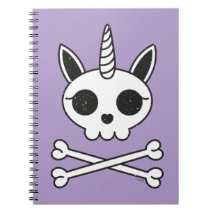 Unicorn Skull and Crossbones Notebook