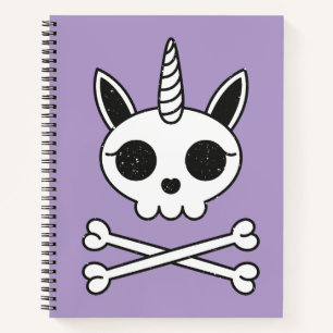 Unicorn Skull and Crossbones Notebook