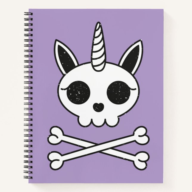 Unicorn Skull and Crossbones Notebook (Front)