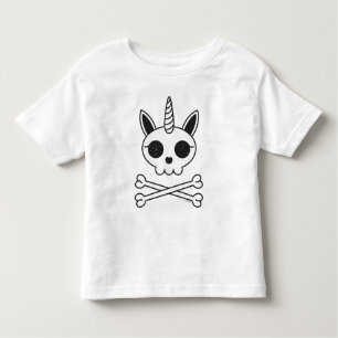 Unicorn Skull and Crossbones Toddler T-Shirt
