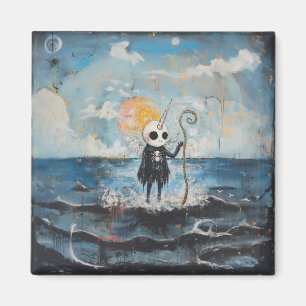Unicorn Skull Magical Witchy Goth Spider AI Art Magnet