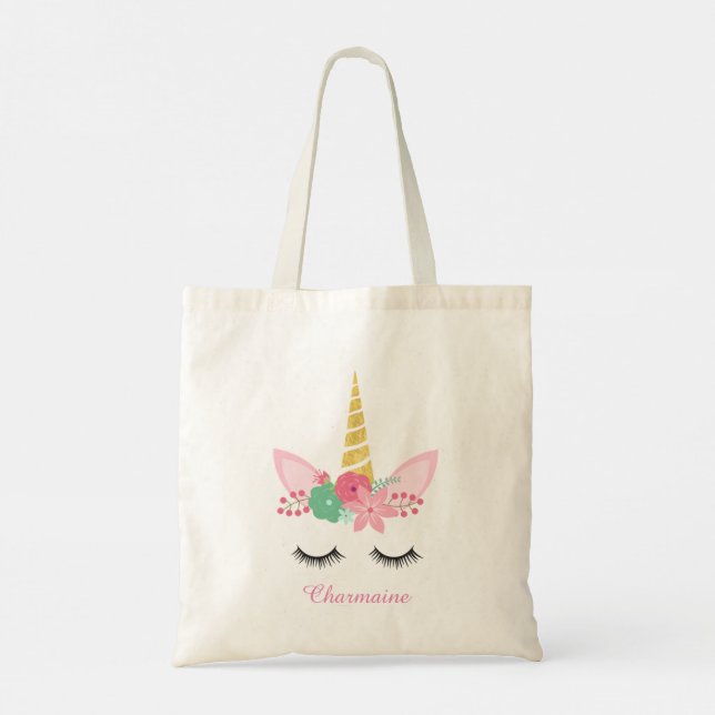 Unicorn Sleeping Smiling Tote  Bag (Back)