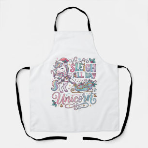 Unicorn Sleigh All Day Unicorn Adorable Sticker an Apron